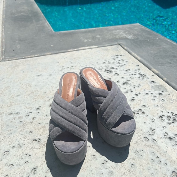 Sigerson Morrison Shoes - Sigerson Morrison Gray Platform Shoes with Modern Design